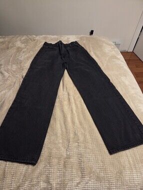 Abercrombie & Fitch Black High-Rise Loose Jeans Size 25